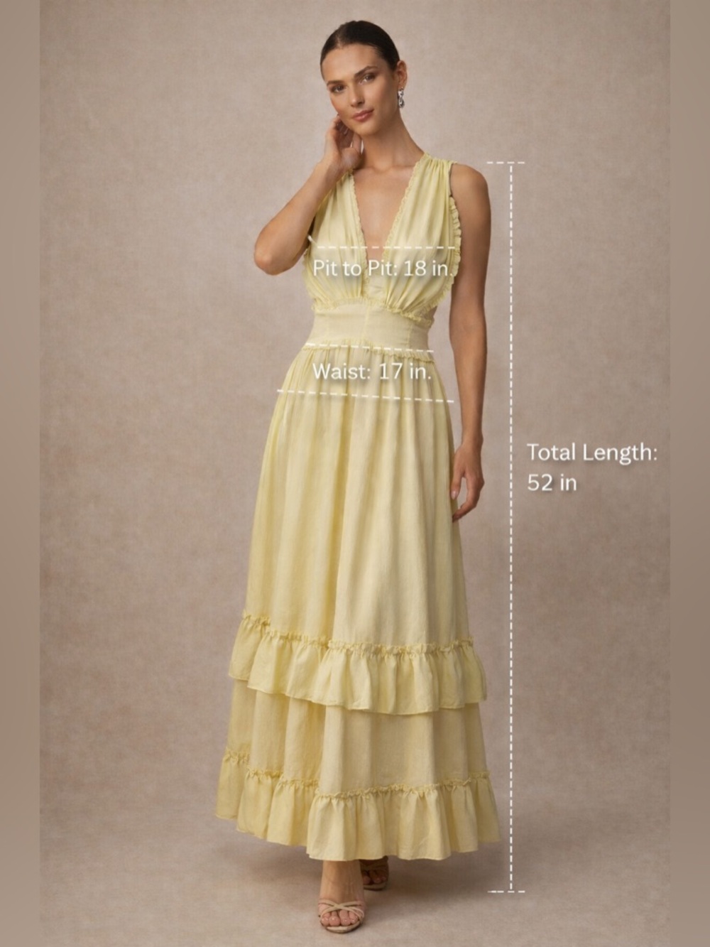 🩷Light Yellow Ruffled Sundress - Picture 11 of 12